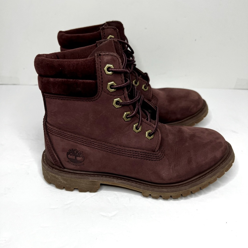 Timberland Womens 6 Waterville Primaloft Insulated/Waterproof Burgundy Boots EUC